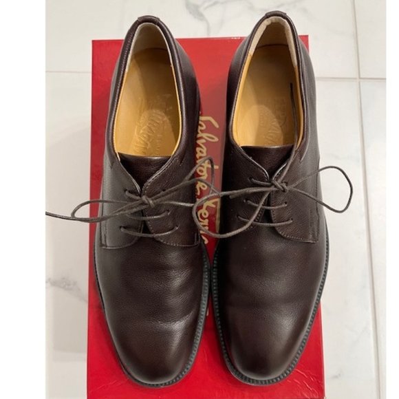 Salvatore Ferragamo Other - Salvatore Ferragamo Mocca Pebble Calf Dress Shoes Sz. 8.5 D  Excellent Condition